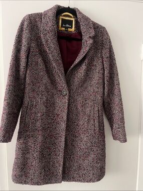Sam Edelman Burgundy Herringbone Coat
